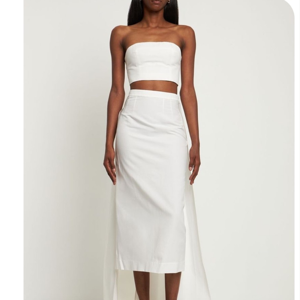 Staud White Strapless Two-Piece Set